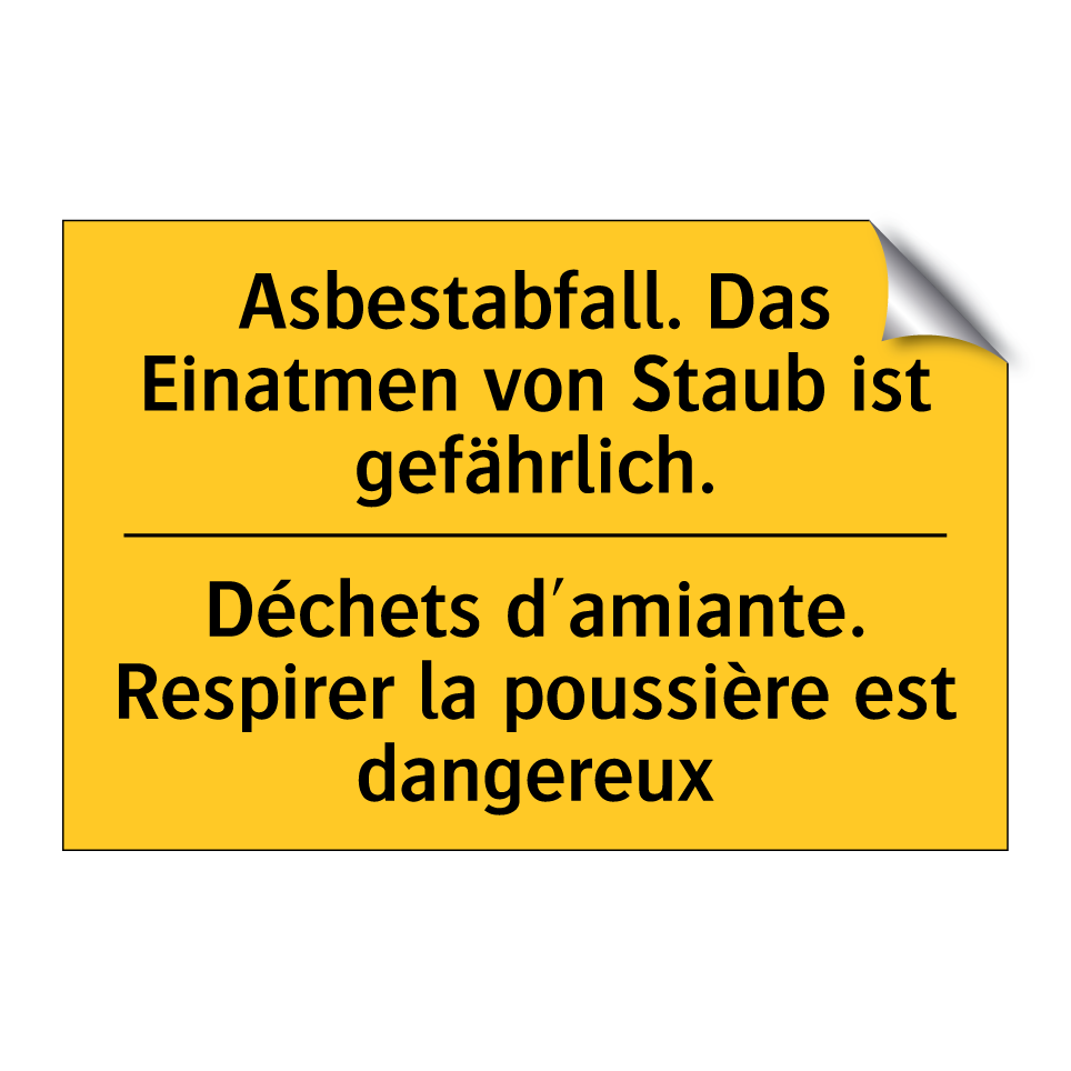 Asbestabfall. Das Einatmen von  /.../ - Déchets d'amiante. Respirer la  /.../