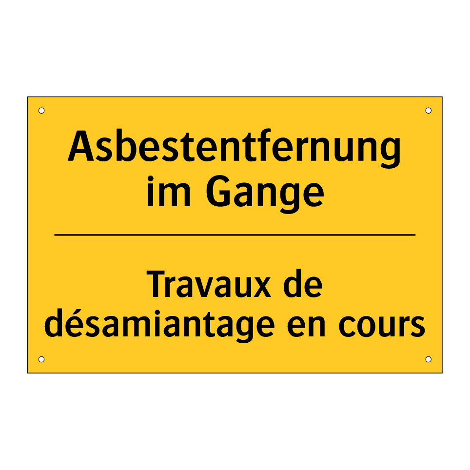Asbestentfernung im Gange - Travaux de désamiantage en cours /.../