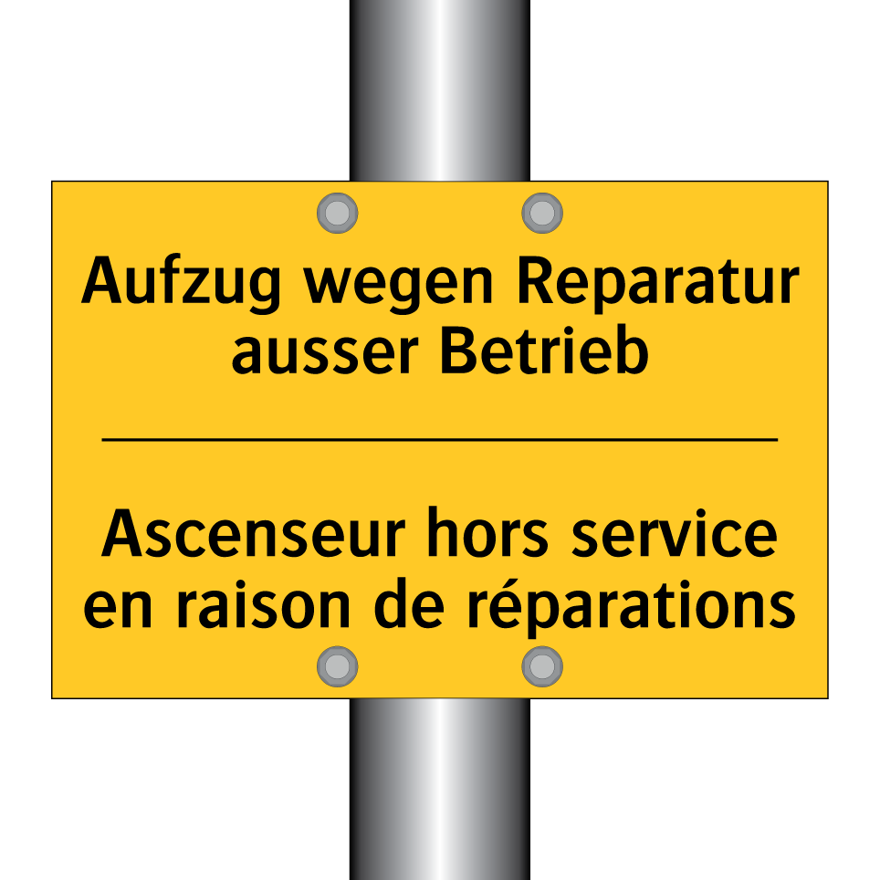 Aufzug wegen Reparatur ausser  /.../ - Ascenseur hors service en raison  /.../