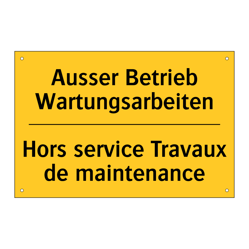 Ausser Betrieb Wartungsarbeiten /.../ - Hors service Travaux de maintenance /.../
