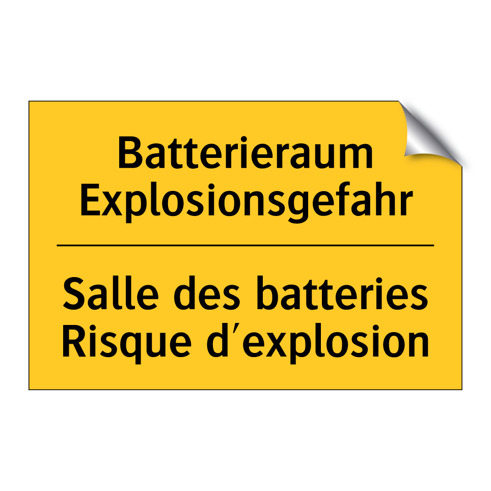 Batterieraum Explosionsgefahr - Salle des batteries Risque d'explosion /.../
