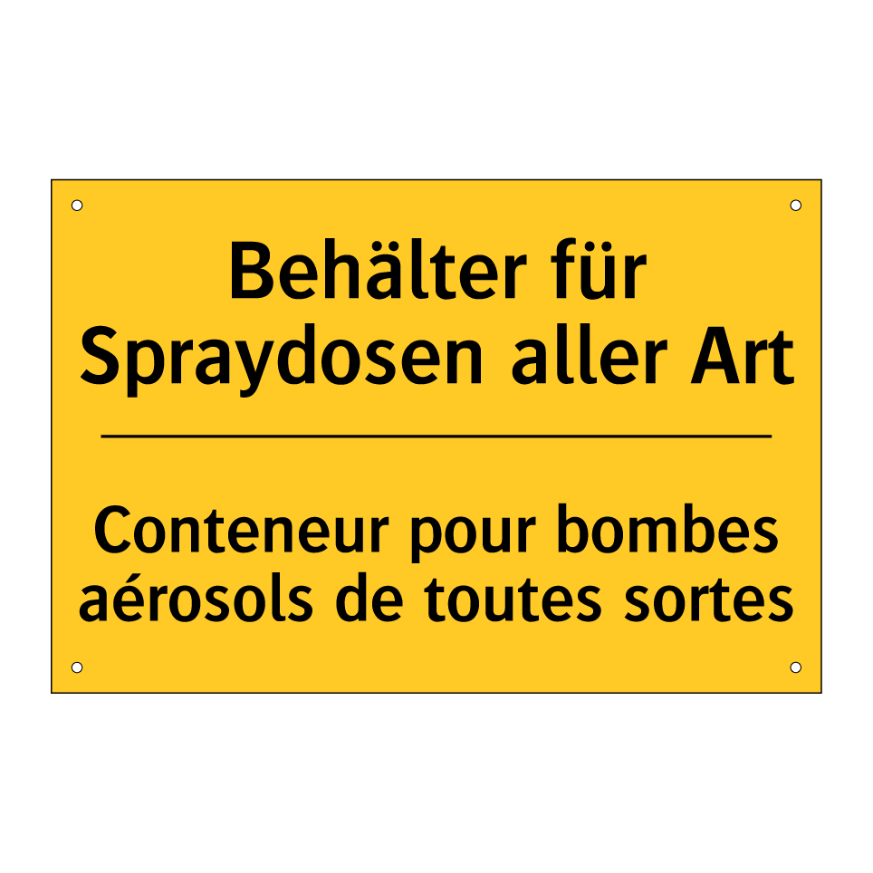Behälter für Spraydosen aller  /.../ - Conteneur pour bombes aérosols  /.../