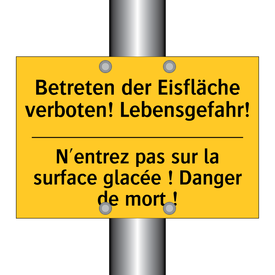 Betreten der Eisfläche verboten!  /.../ - N'entrez pas sur la surface glacée  /.../