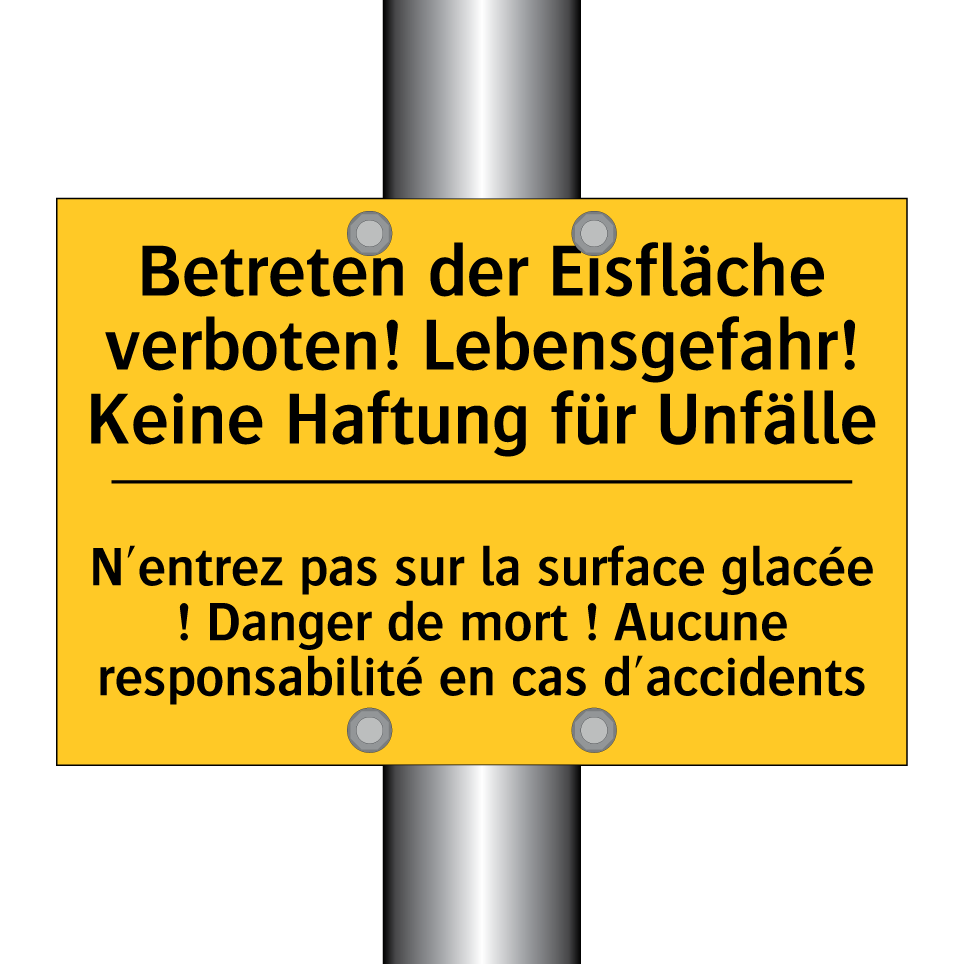 Betreten der Eisfläche verboten!  /.../ - N'entrez pas sur la surface glacée  /.../