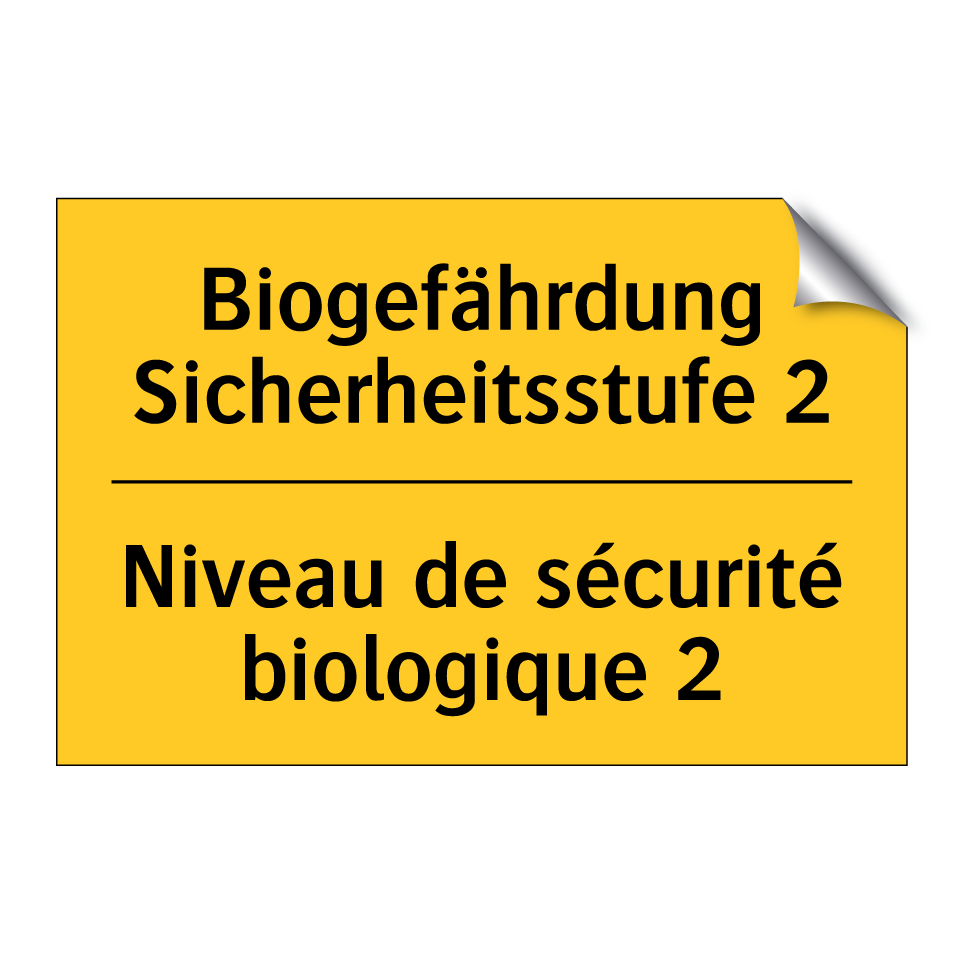 Biogefährdung Sicherheitsstufe  /.../ - Niveau de sécurité biologique  /.../