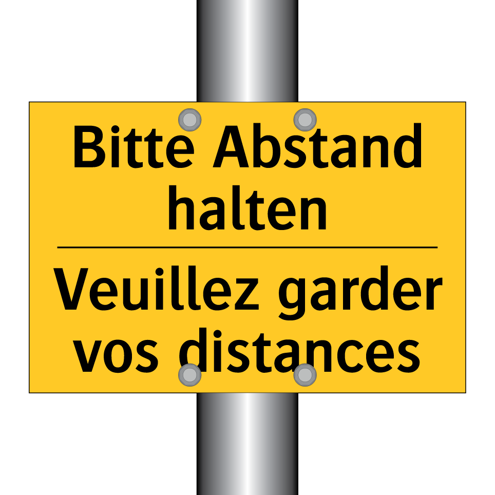 Bitte Abstand halten - Veuillez garder vos distances