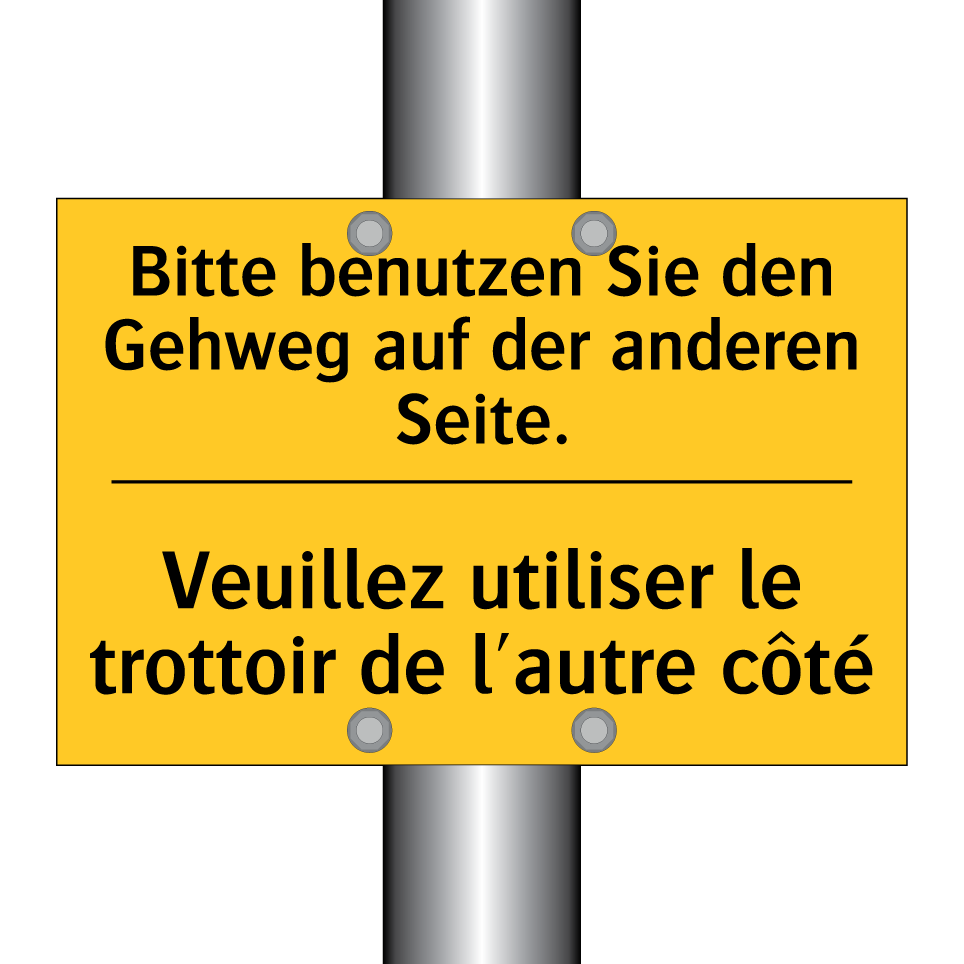 Bitte benutzen Sie den Gehweg  /.../ - Veuillez utiliser le trottoir  /.../