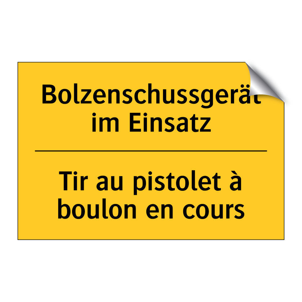 Bolzenschussgerät im Einsatz - Tir au pistolet à boulon en cours /.../