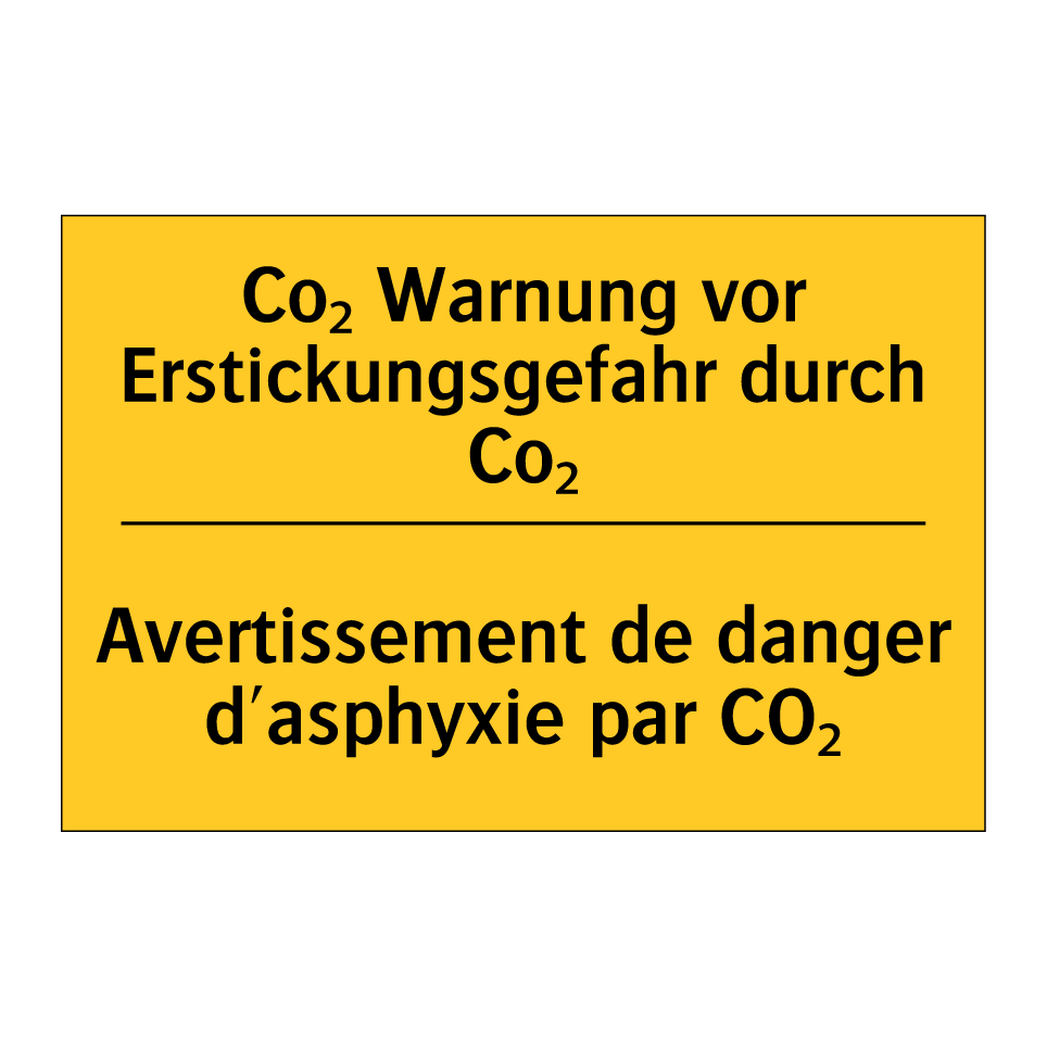 Co₂ Warnung vor Erstickungsgefahr  /.../ - Avertissement de danger d'asphyxie  /.../