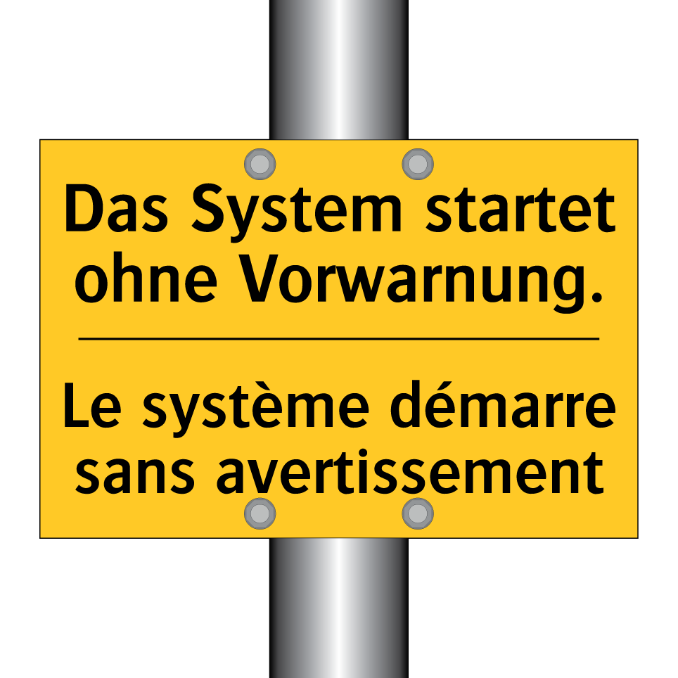 Das System startet ohne Vorwarnung. /.../ - Le système démarre sans avertissement /.../