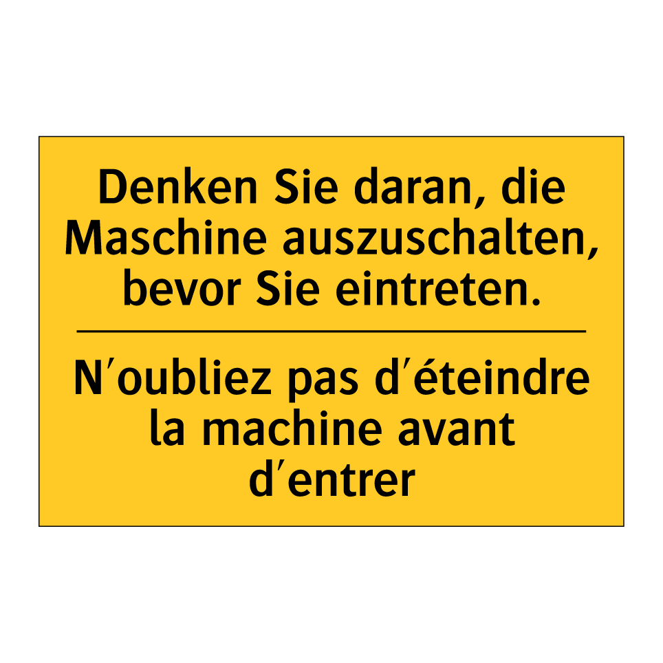 Denken Sie daran, die Maschine  /.../ - N'oubliez pas d'éteindre la machine  /.../