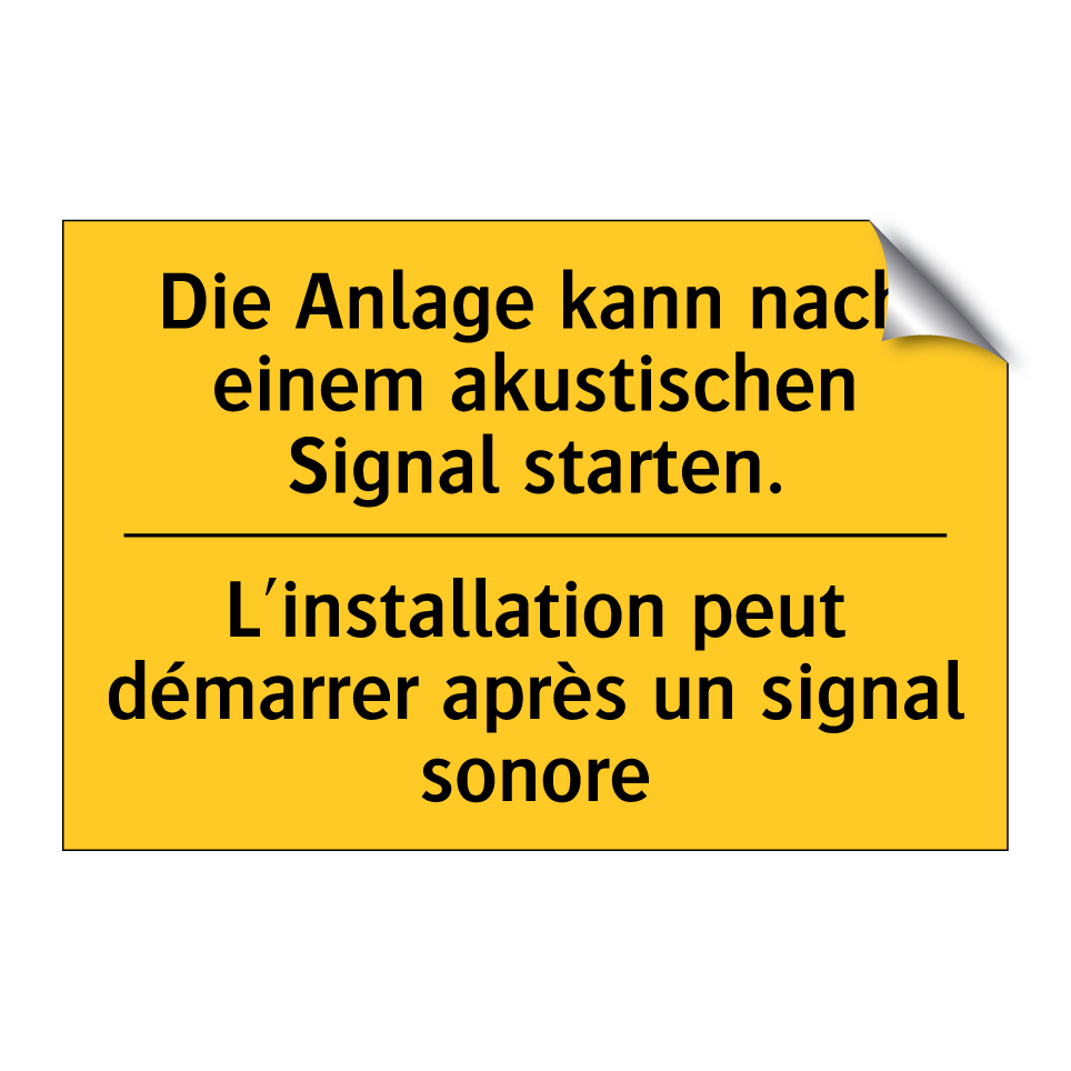 Die Anlage kann nach einem akustischen  /.../ - L'installation peut démarrer après  /.../
