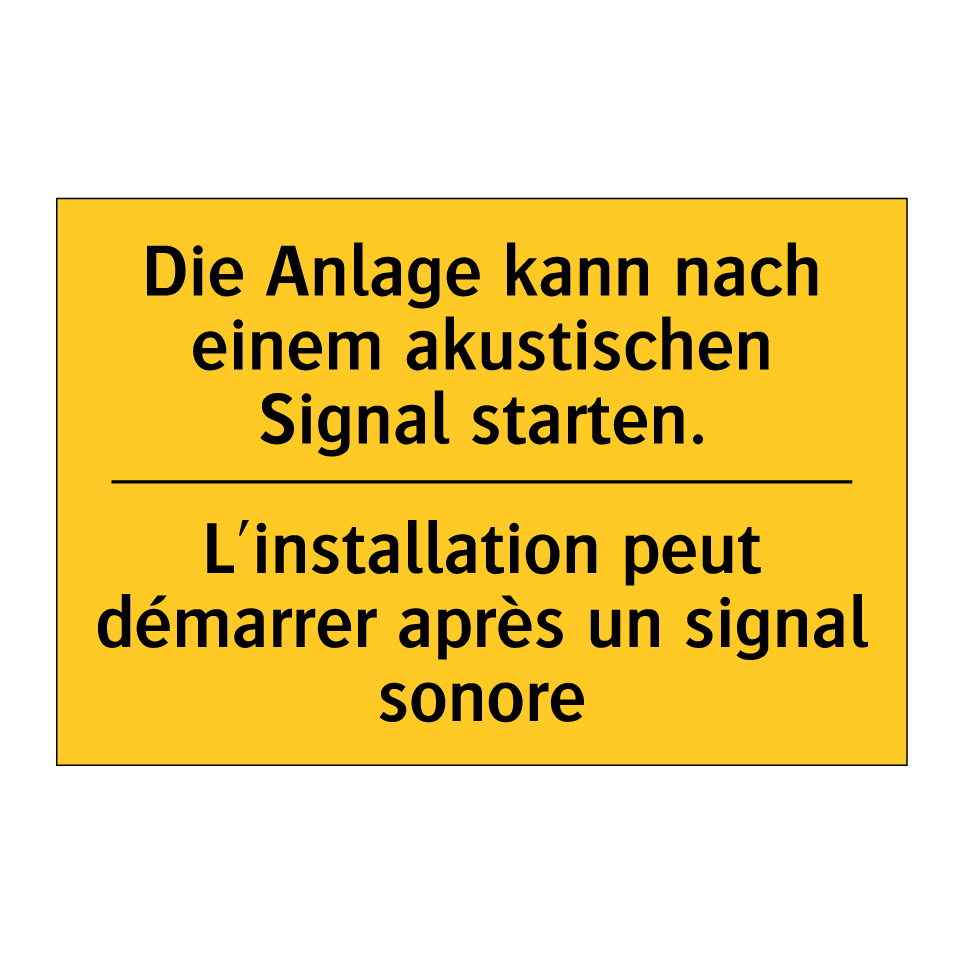 Die Anlage kann nach einem akustischen  /.../ - L'installation peut démarrer après  /.../