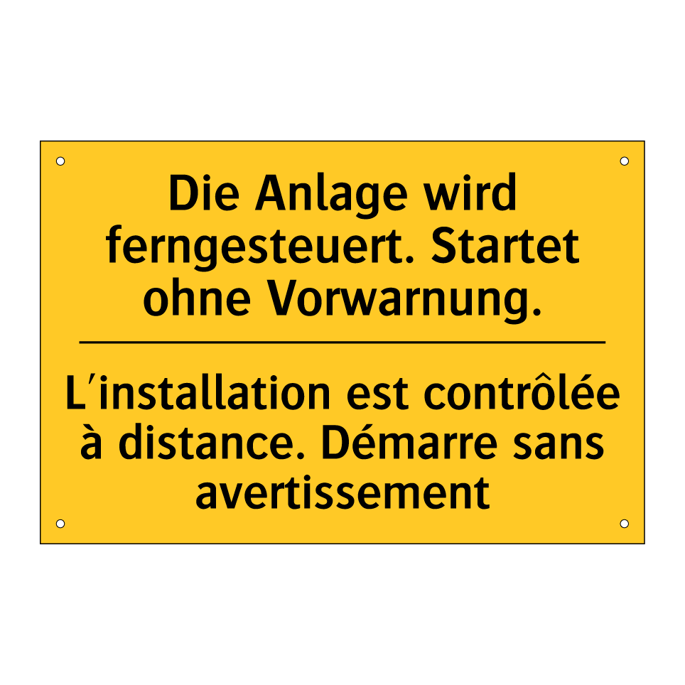 Die Anlage wird ferngesteuert.  /.../ - L'installation est contrôlée à  /.../