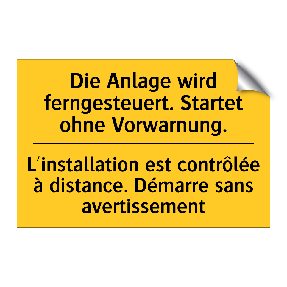 Die Anlage wird ferngesteuert.  /.../ - L'installation est contrôlée à  /.../