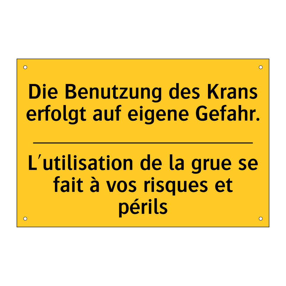 Die Benutzung des Krans erfolgt  /.../ - L'utilisation de la grue se fait  /.../