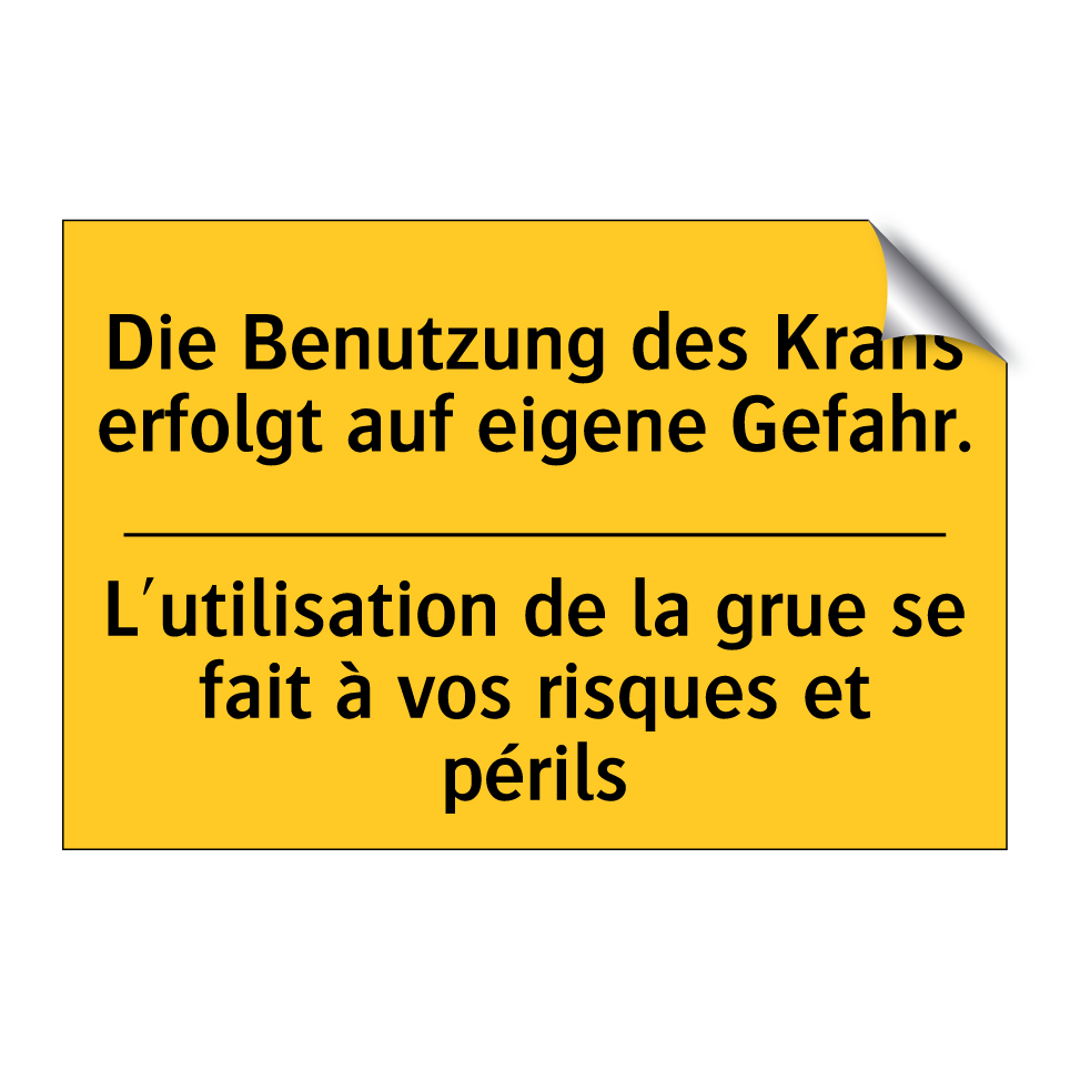 Die Benutzung des Krans erfolgt  /.../ - L'utilisation de la grue se fait  /.../