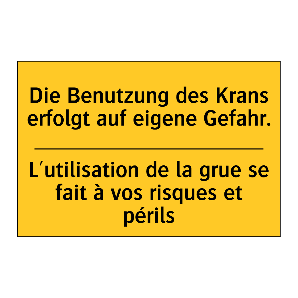 Die Benutzung des Krans erfolgt  /.../ - L'utilisation de la grue se fait  /.../