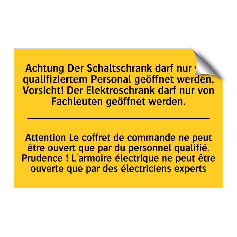 Achtung Der Schaltschrank darf  /.../ - Attention Le coffret de commande  /.../