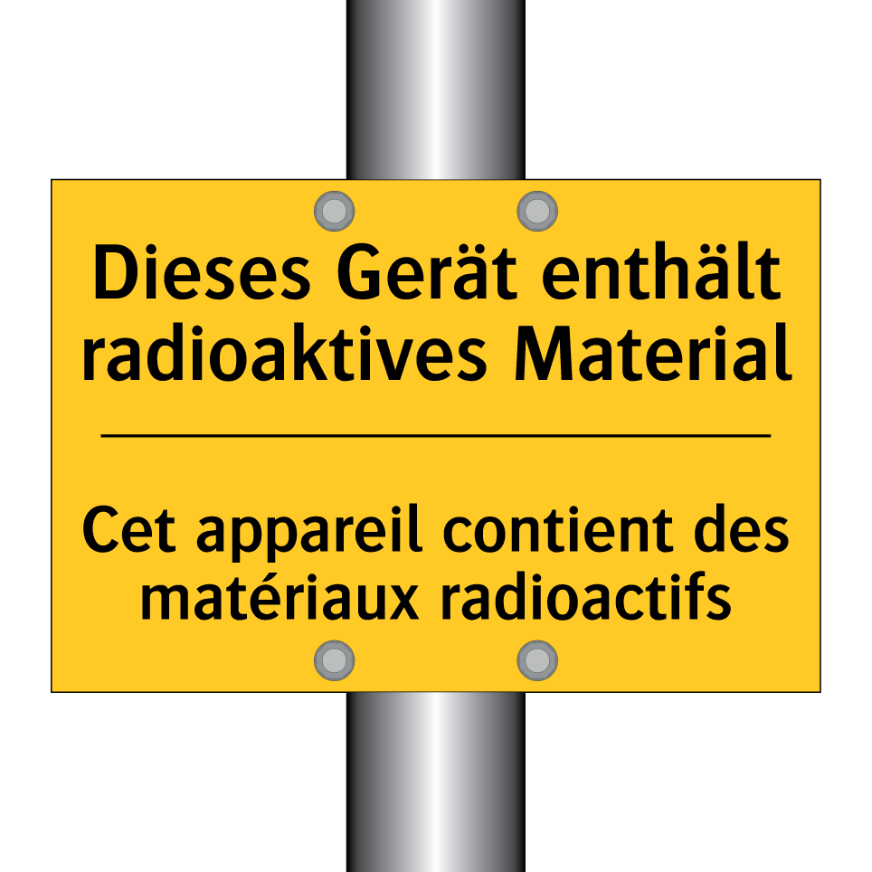 Dieses Gerät enthält radioaktives  /.../ - Cet appareil contient des matériaux  /.../