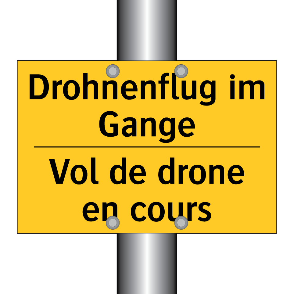 Drohnenflug im Gange - Vol de drone en cours