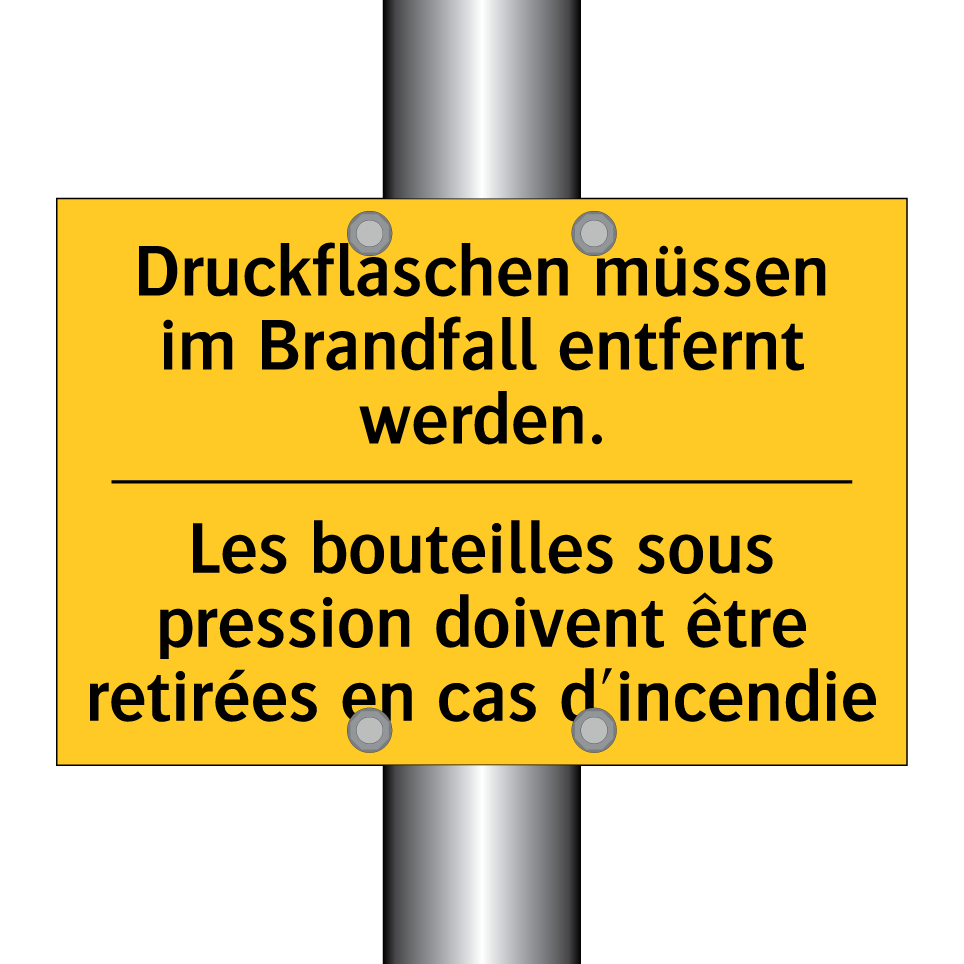 Druckflaschen müssen im Brandfall  /.../ - Les bouteilles sous pression doivent  /.../