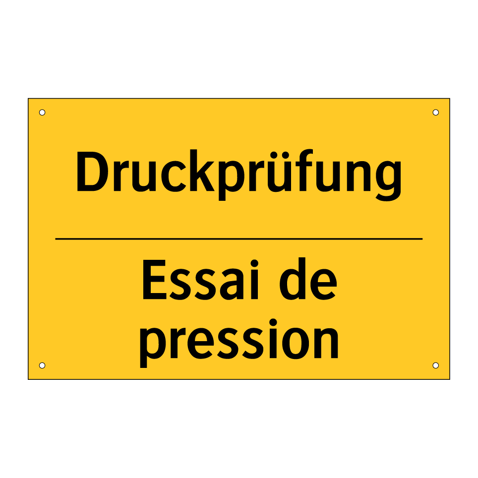 Druckprüfung - Essai de pression