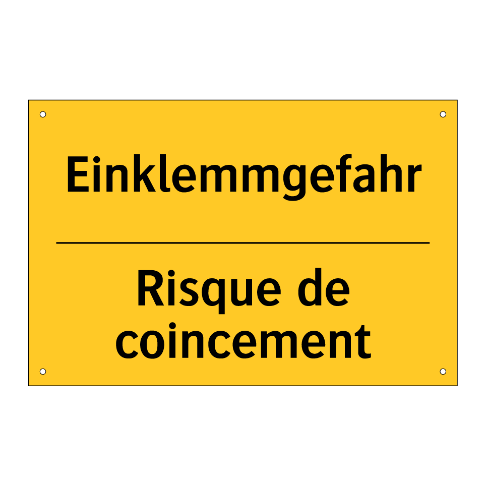 Einklemmgefahr - Risque de coincement