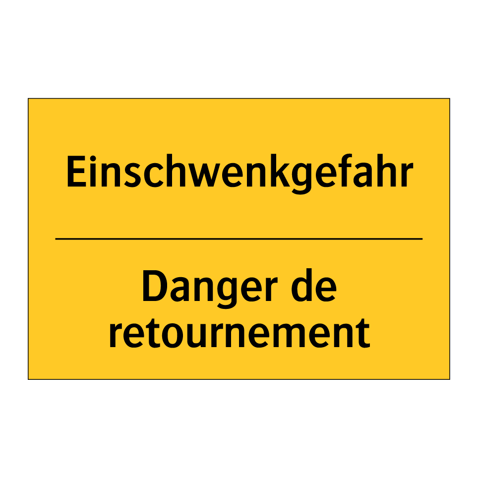 Einschwenkgefahr - Danger de retournement