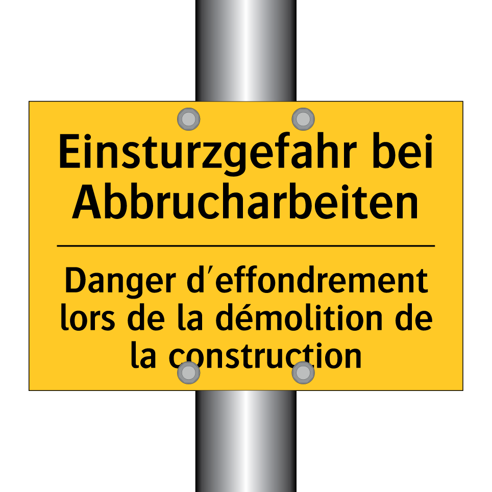 Einsturzgefahr bei Abbrucharbeiten /.../ - Danger d'effondrement lors de  /.../