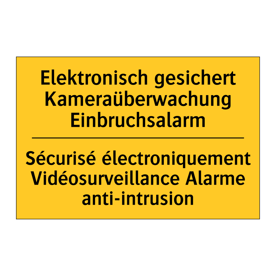 Elektronisch gesichert Kameraüberwachung  /.../ - Sécurisé électroniquement Vidéosurveillance  /.../