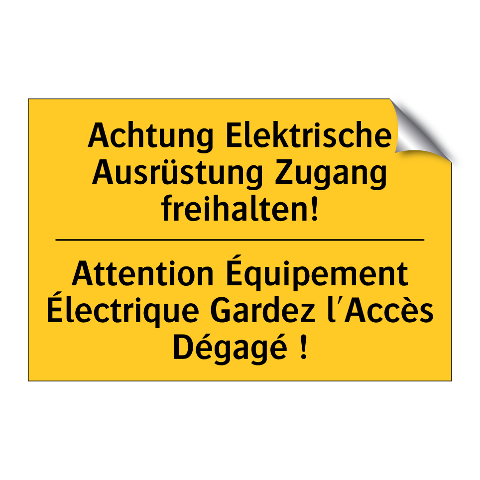 Achtung Elektrische Ausrüstung  /.../ - Attention Équipement Électrique  /.../