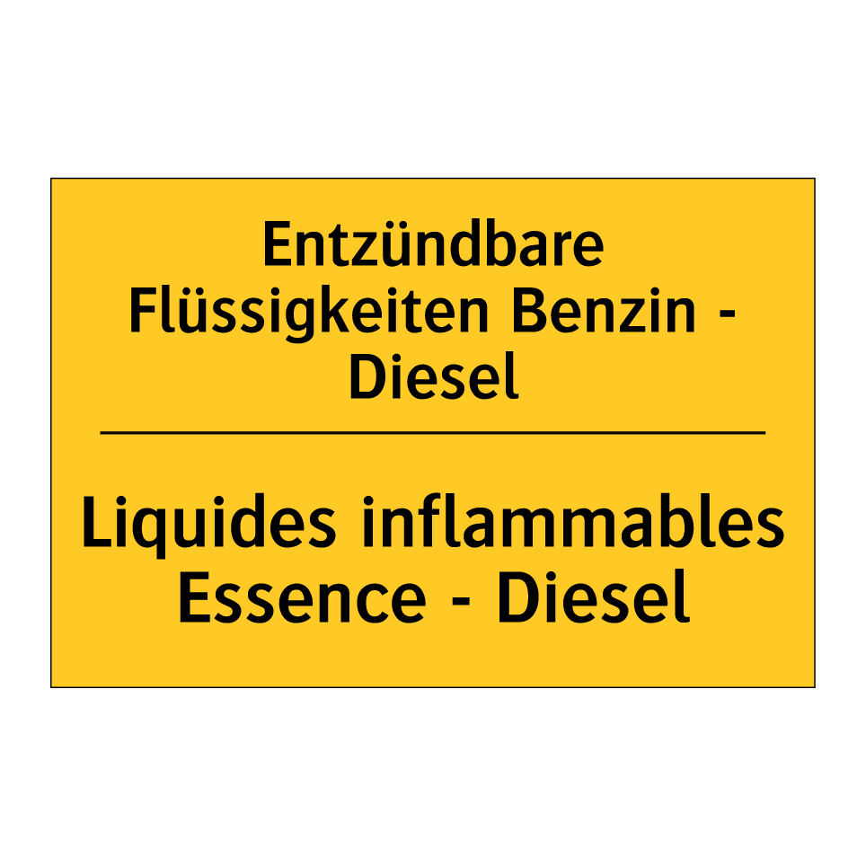 Entzündbare Flüssigkeiten Benzin  /.../ - Liquides inflammables Essence  /.../