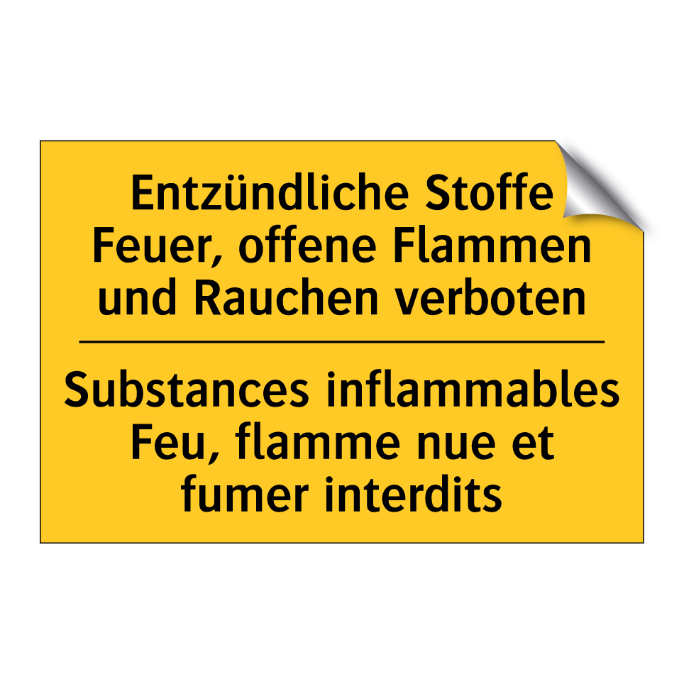 Entzündliche Stoffe Feuer, offene  /.../ - Substances inflammables Feu, flamme  /.../