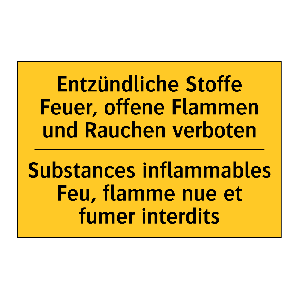 Entzündliche Stoffe Feuer, offene  /.../ - Substances inflammables Feu, flamme  /.../