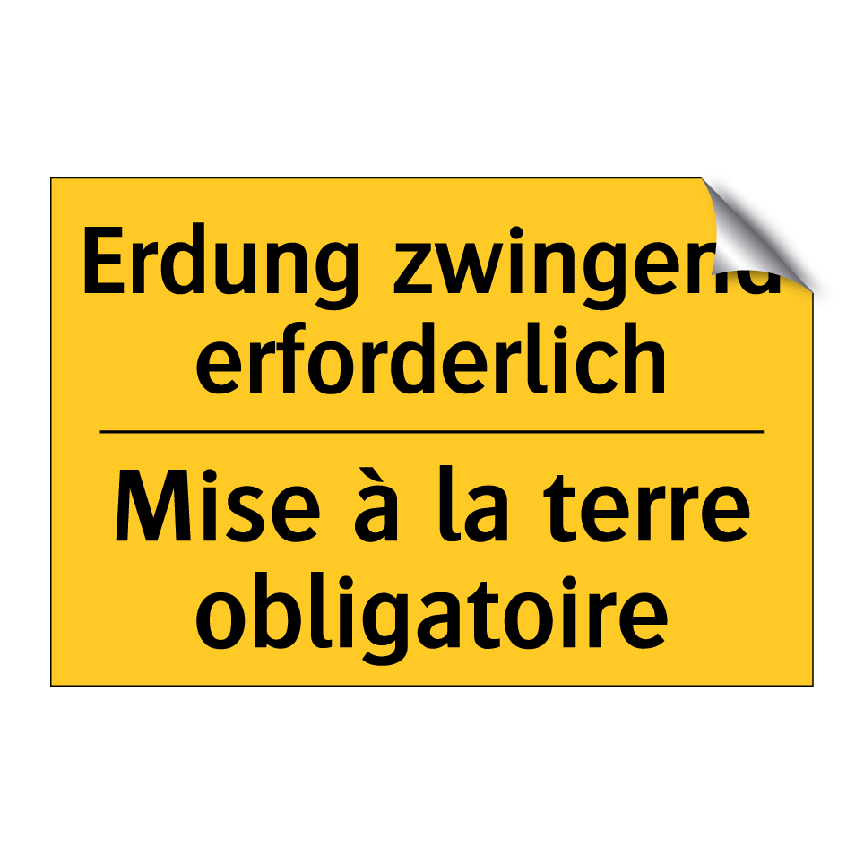 Erdung zwingend erforderlich - Mise à la terre obligatoire