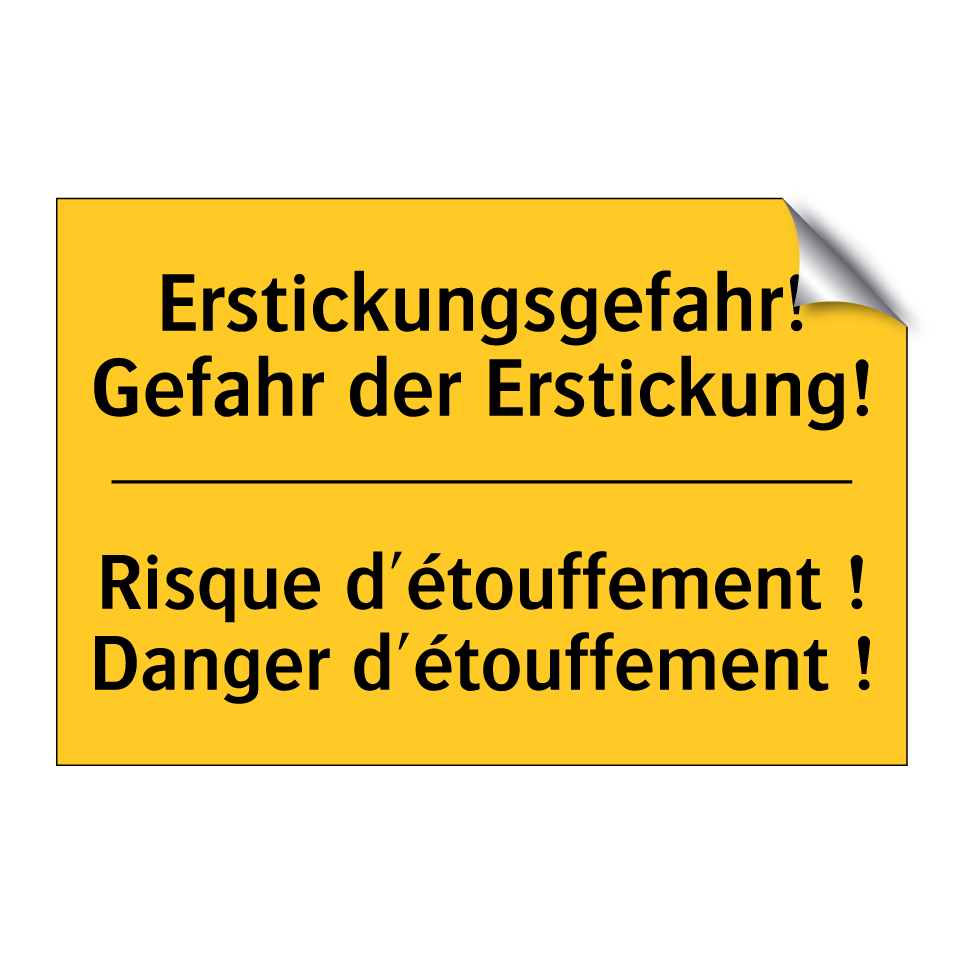 Erstickungsgefahr! Gefahr der  /.../ - Risque d'étouffement ! Danger  /.../