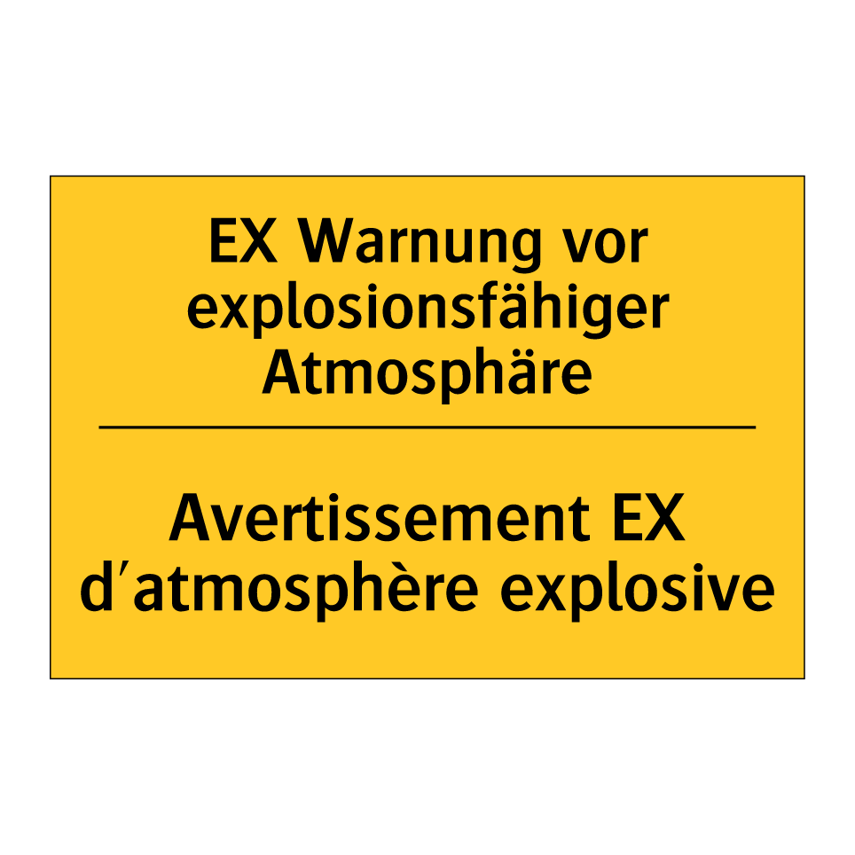 EX Warnung vor explosionsfähiger  /.../ - Avertissement EX d'atmosphère  /.../