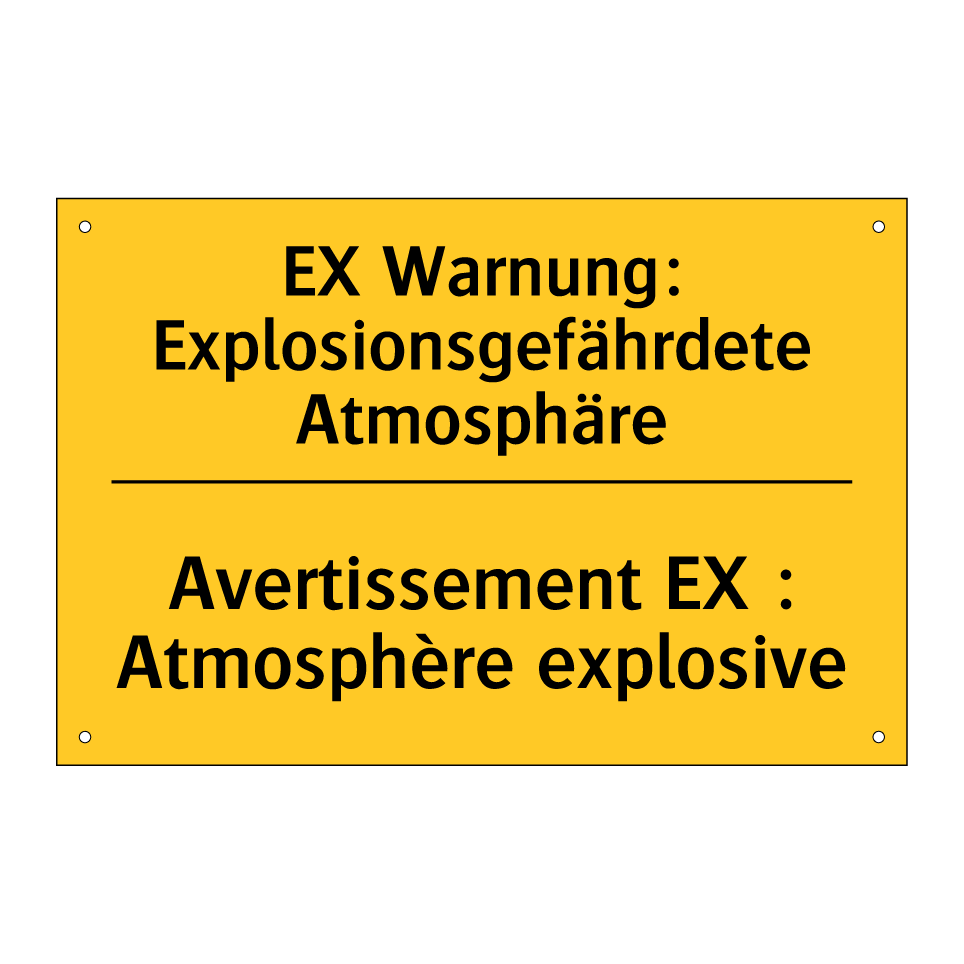 EX Warnung: Explosionsgefährdete  /.../ - Avertissement EX : Atmosphère  /.../