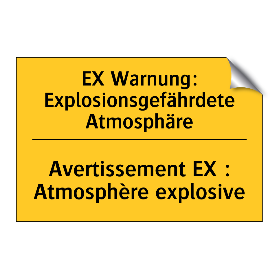 EX Warnung: Explosionsgefährdete  /.../ - Avertissement EX : Atmosphère  /.../