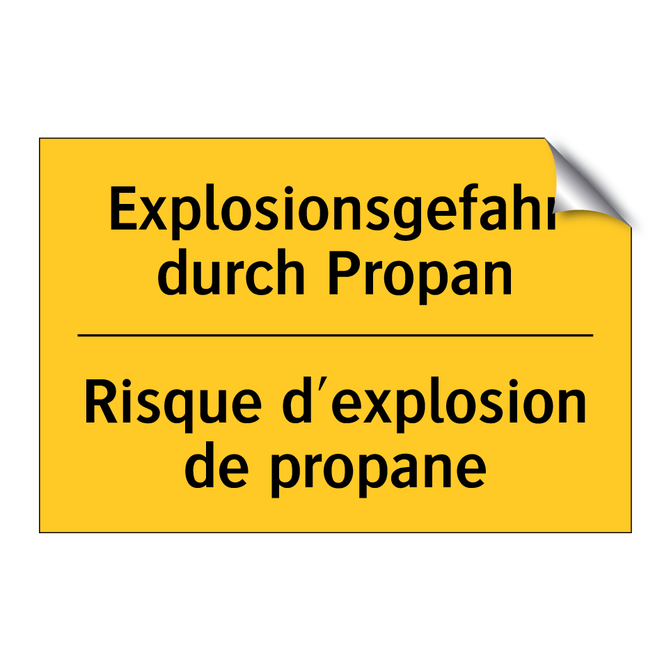 Explosionsgefahr durch Propan - Risque d'explosion de propane