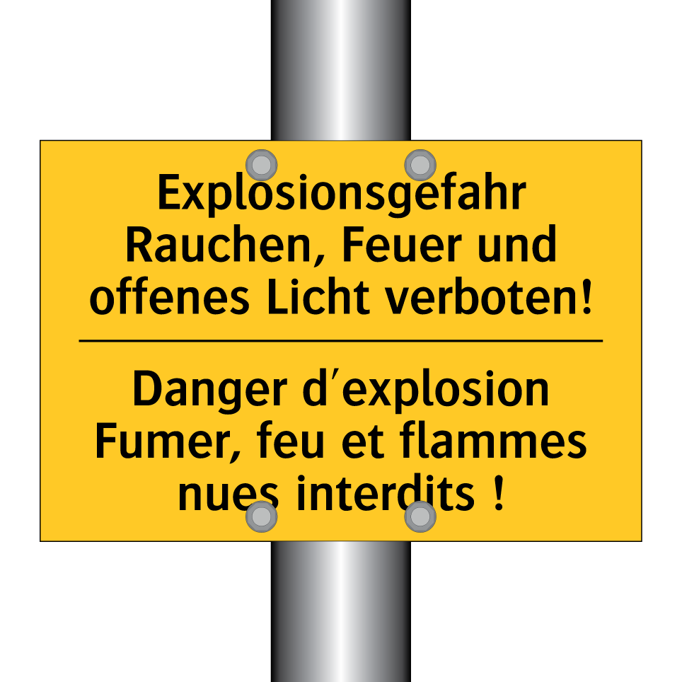 Explosionsgefahr Rauchen, Feuer  /.../ - Danger d'explosion Fumer, feu  /.../