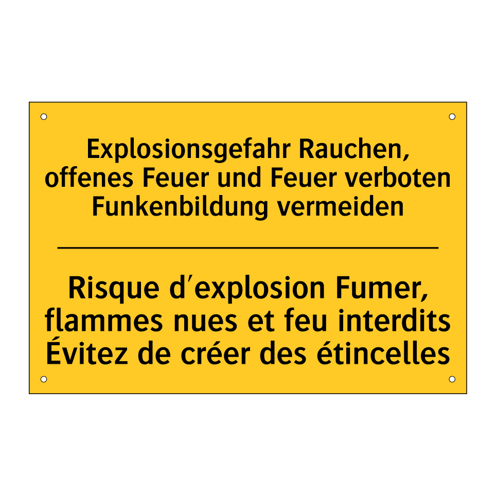 Explosionsgefahr Rauchen, offenes  /.../ - Risque d'explosion Fumer, flammes  /.../