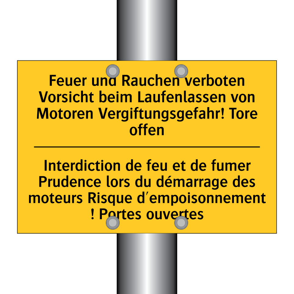 Feuer und Rauchen verboten Vorsicht  /.../ - Interdiction de feu et de fumer  /.../