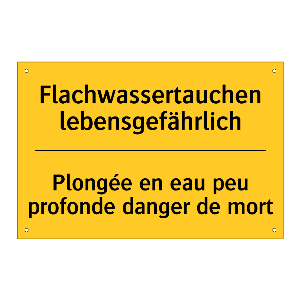 Flachwassertauchen lebensgefährlich /.../ - Plongée en eau peu profonde danger  /.../