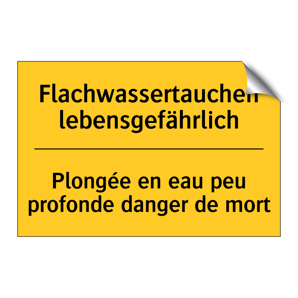 Flachwassertauchen lebensgefährlich /.../ - Plongée en eau peu profonde danger  /.../
