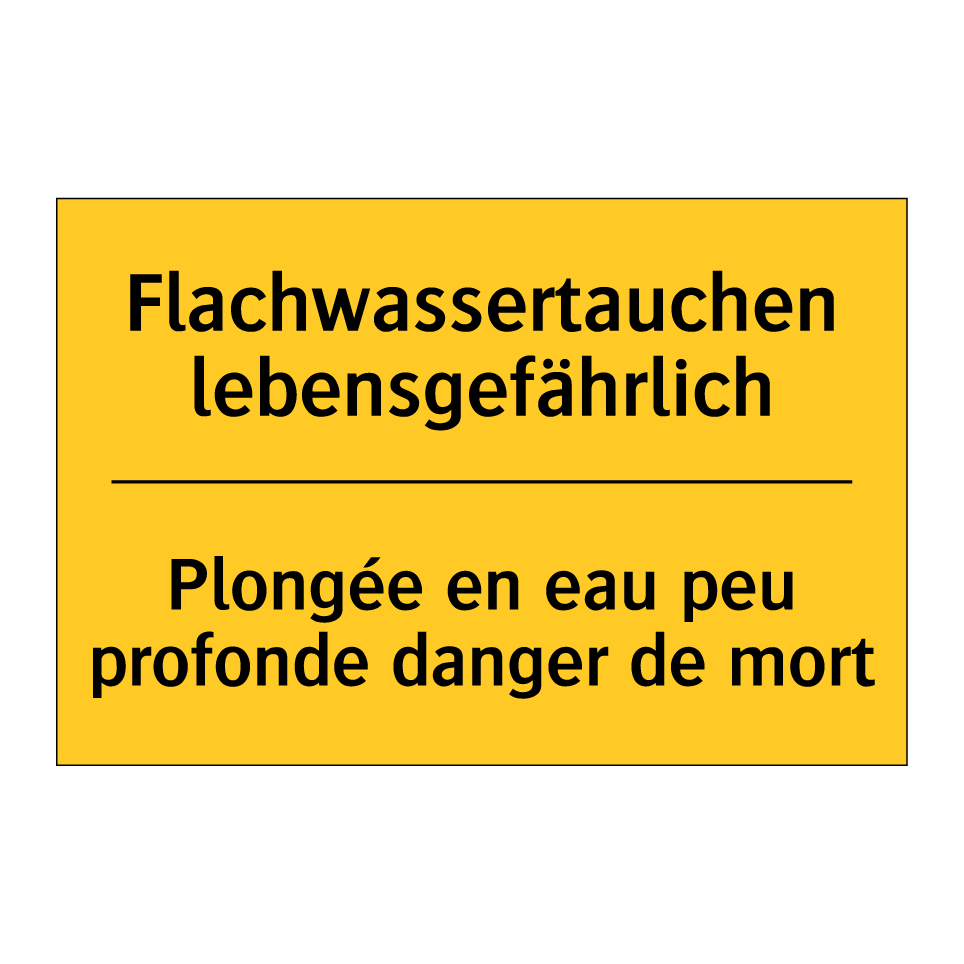 Flachwassertauchen lebensgefährlich /.../ - Plongée en eau peu profonde danger  /.../
