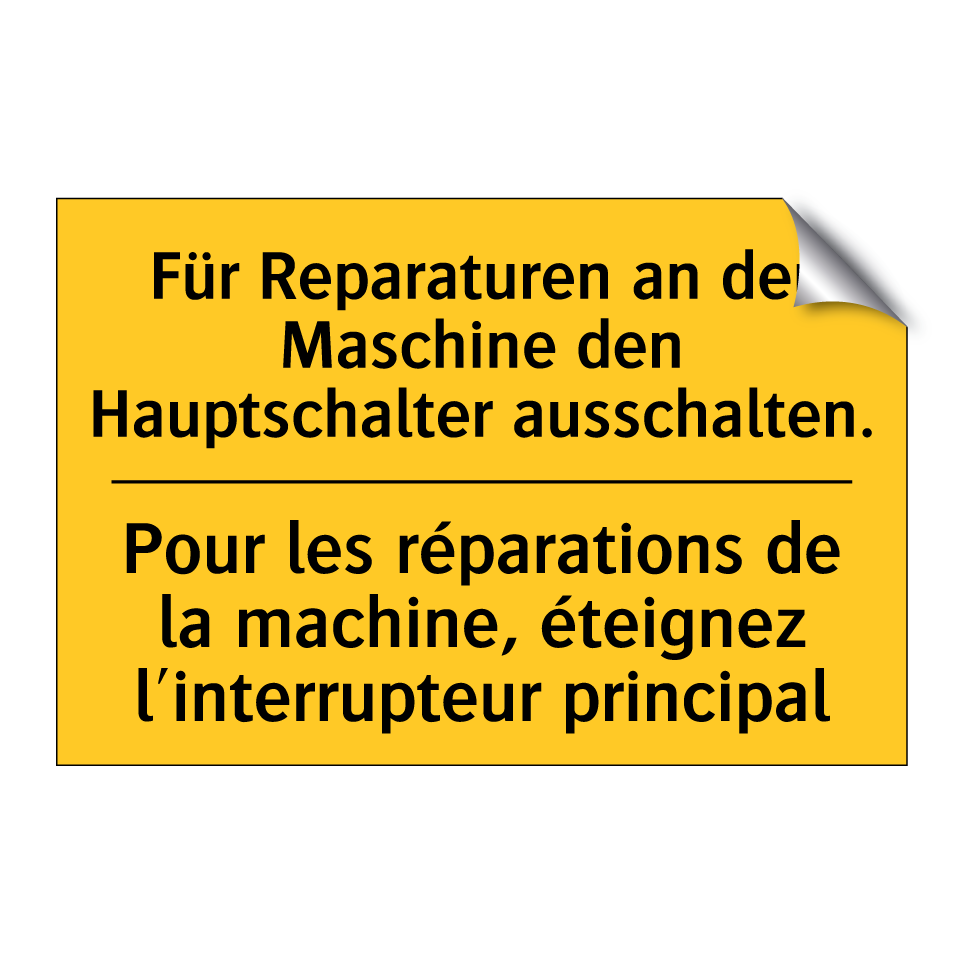 Für Reparaturen an der Maschine  /.../ - Pour les réparations de la machine,  /.../