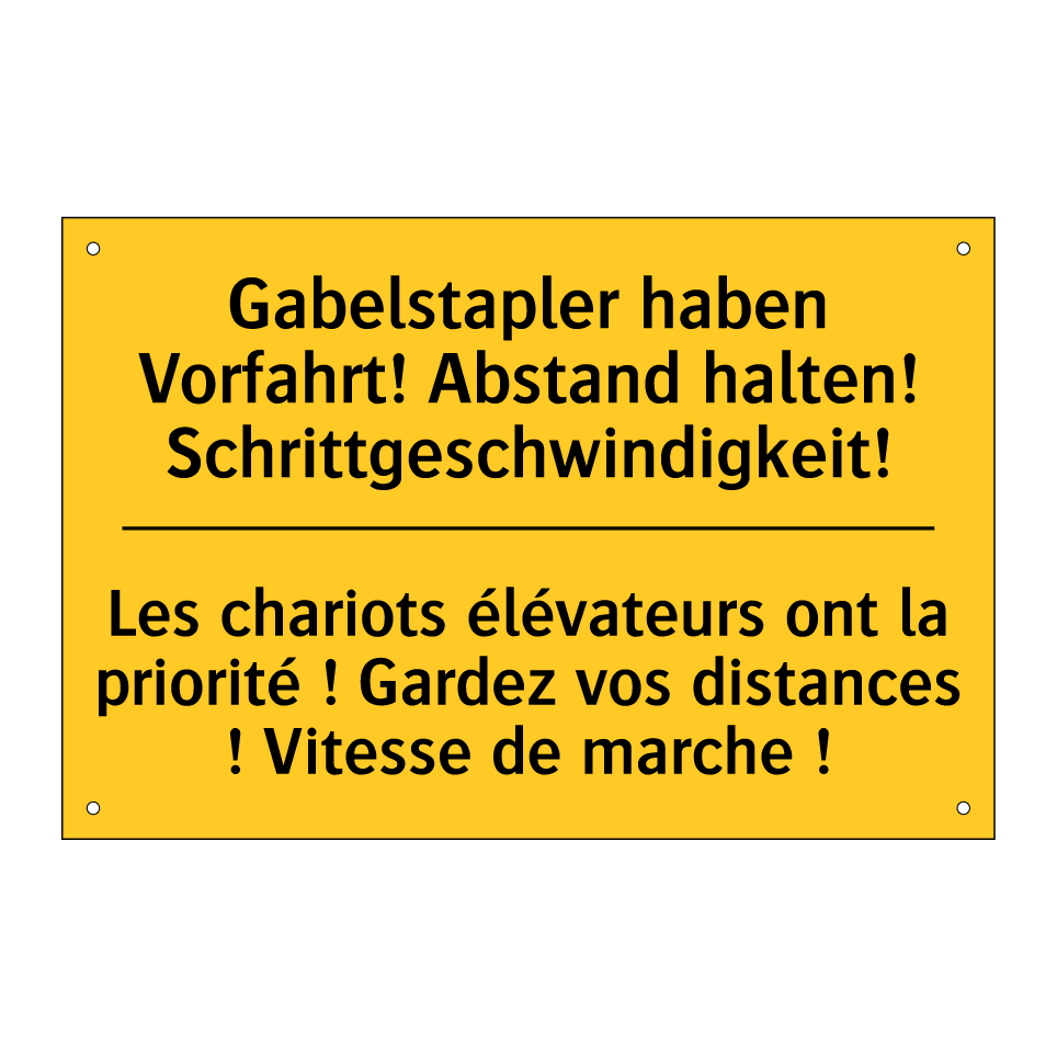 Gabelstapler haben Vorfahrt! Abstand  /.../ - Les chariots élévateurs ont la  /.../