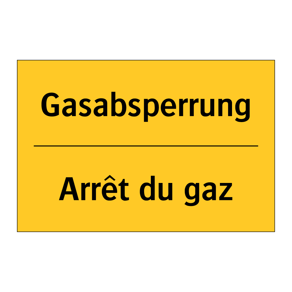 Gasabsperrung - Arrêt du gaz